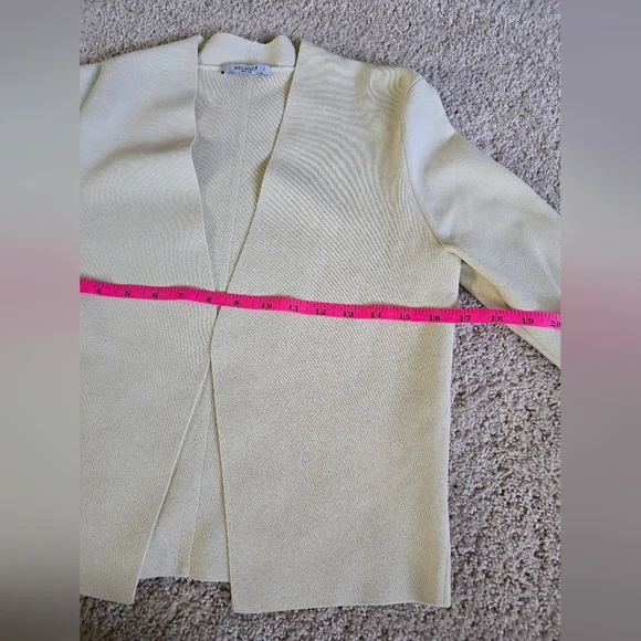 MM Lafleur Cardigan Woolf Blazer Womens Size Small Cream Open Front Jardigan - Picture 6 of 13